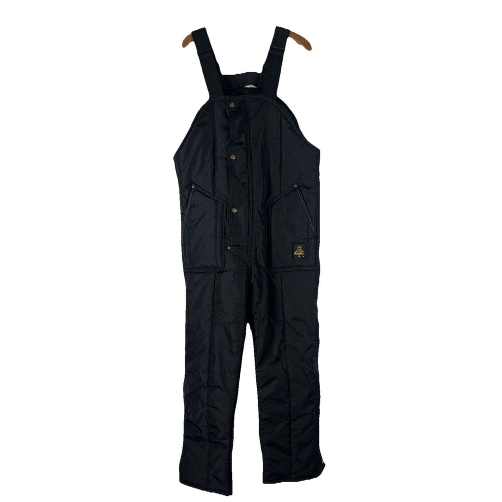 RefrigiWear Black 0385R Insulated Iron Tuff Bib Overalls Workwear Size Medium